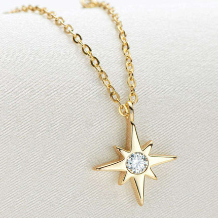 Starlit Charm Lab-Grown Diamond Pendant Necklace in Sterling Silver