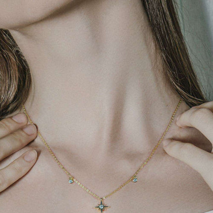 Starlit Charm Lab-Grown Diamond Pendant Necklace in Sterling Silver