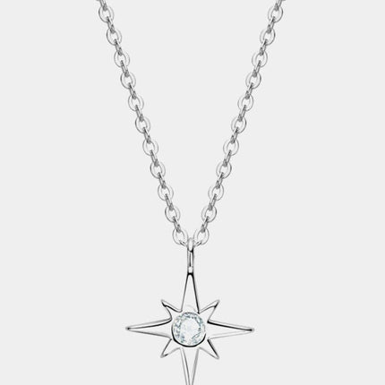 Starlit Charm Lab-Grown Diamond Pendant Necklace in Sterling Silver