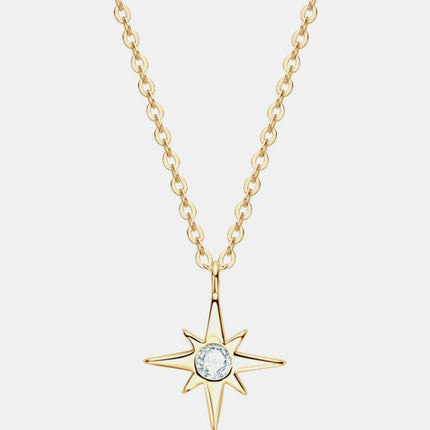 Starlit Charm Lab-Grown Diamond Pendant Necklace in Sterling Silver
