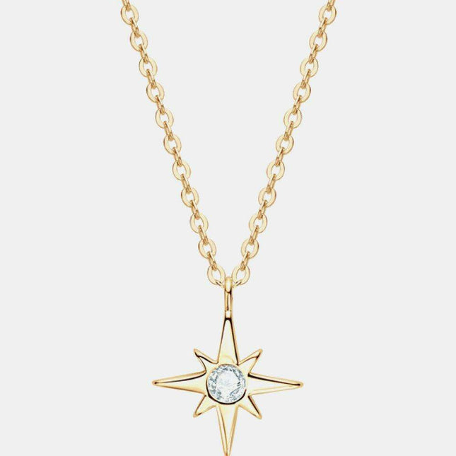 Starlit Charm Lab-Grown Diamond Pendant Necklace in Sterling Silver