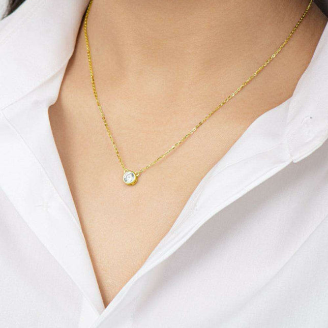 Stunning 1 Carat Lab-Created Diamond Necklace in Sterling Silver with Luxe Platinum and Gold Accents