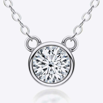 Stunning 1 Carat Lab-Created Diamond Necklace in Sterling Silver with Luxe Platinum and Gold Accents