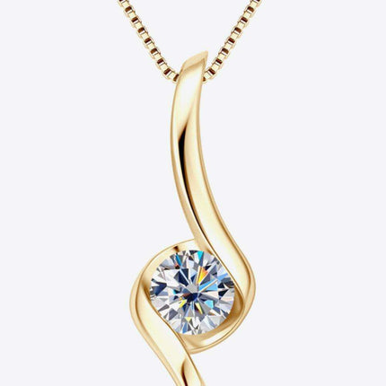 Stunning 1 Carat Moissanite Necklace in Sterling Silver with Certification and Warranty - Très Elite