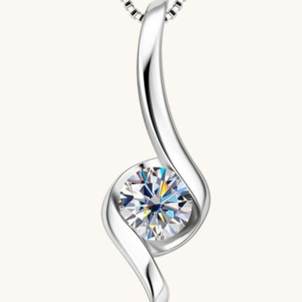 Stunning 1 Carat Moissanite Necklace in Sterling Silver with Certification and Warranty - Très Elite