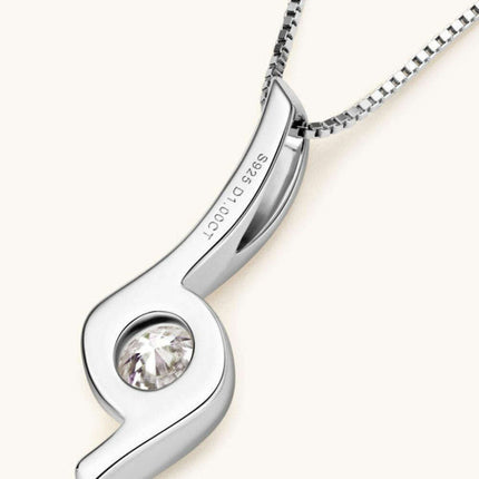 Stunning 1 Carat Moissanite Necklace in Sterling Silver with Certification and Warranty - Très Elite