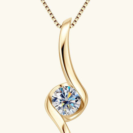 Stunning 1 Carat Moissanite Necklace in Sterling Silver with Certification and Warranty - Très Elite