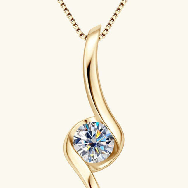 Stunning 1 Carat Moissanite Necklace in Sterling Silver with Certification and Warranty