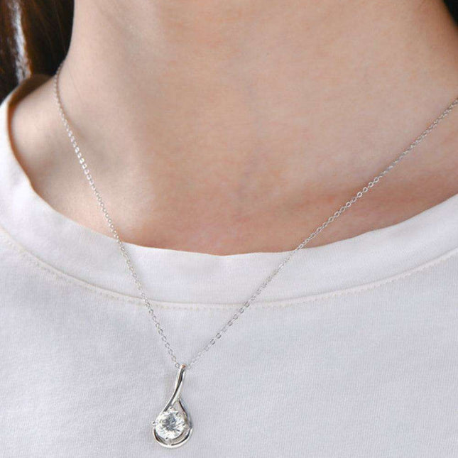 Stunning 2 Carat Lab-Grown Diamond Pendant Necklace in Sterling Silver - Versatile Charm