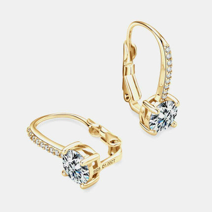 Stunning 2 Carat Moissanite Sterling Silver Earrings with Zircon Accents and Authenticity Certificate