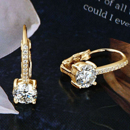 Stunning 2 Carat Moissanite Sterling Silver Earrings with Zircon Accents and Authenticity Certificate