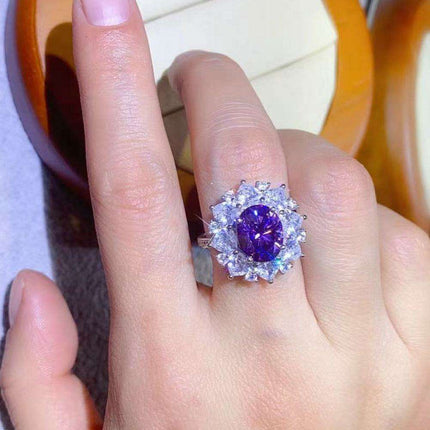 Stunning 3-Carat Lab-Grown Diamond Platinum Ring with Zircon Highlights