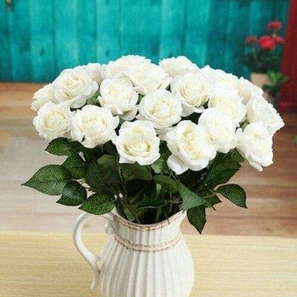 Stunning 50-Piece Realistic Faux Rose Bouquet - Perfect for Home & Wedding Decor - Très Elite