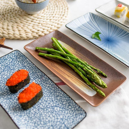 Stunning 9.8-Inch Rectangular Japanese Ceramic Sushi Platter - Très Elite