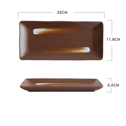 Stunning 9.8-Inch Rectangular Japanese Ceramic Sushi Platter - Très Elite