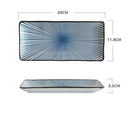 Stunning 9.8-Inch Rectangular Japanese Ceramic Sushi Platter - Très Elite