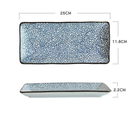 Stunning 9.8-Inch Rectangular Japanese Ceramic Sushi Platter - Très Elite