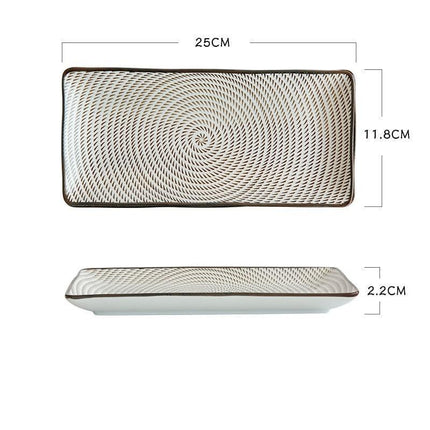 Stunning 9.8-Inch Rectangular Japanese Ceramic Sushi Platter - Très Elite