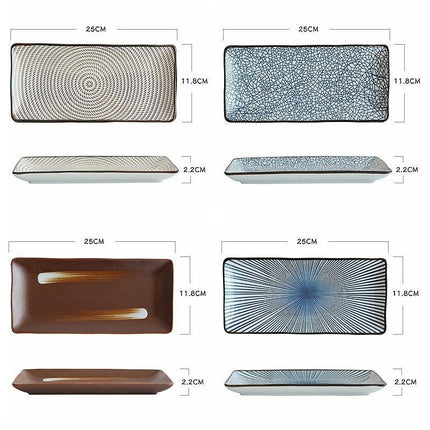 Stunning 9.8-Inch Rectangular Japanese Ceramic Sushi Platter - Très Elite