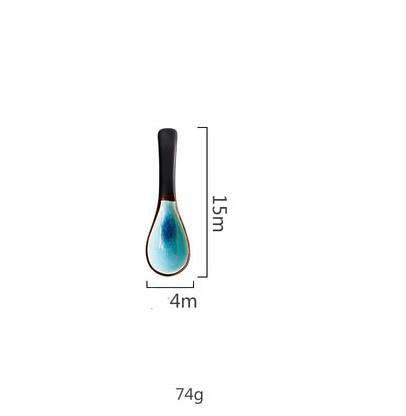 Stunning Blue Ice Cracking Glaze Ceramic Dinnerware - Set of 4 Plates - Très Elite
