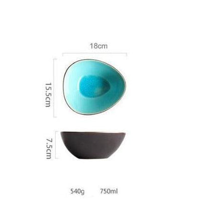 Stunning Blue Ice Cracking Glaze Ceramic Dinnerware - Set of 4 Plates - Très Elite