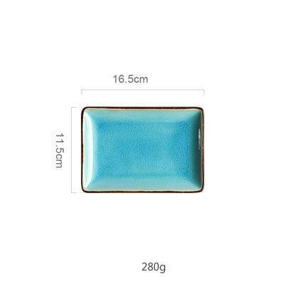 Stunning Ocean Blue Ceramic Dinnerware Set with Elegant Ice Crackle Finish - Complete Table Collection - Très Elite