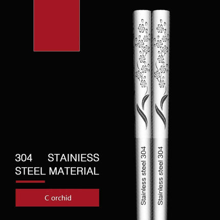 Stylish 23.5cm Korean Stainless Steel Chopsticks with Heat-Resistant Grip - Très Elite