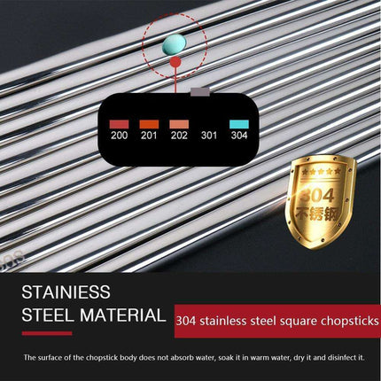 Stylish 23.5cm Korean Stainless Steel Chopsticks with Heat-Resistant Grip - Très Elite