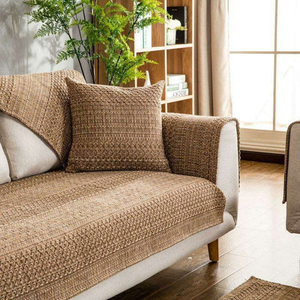 Stylish 3D Cotton Sofa Slipcover Set with Matching Pillowcase and Armrest Towel - Très Elite