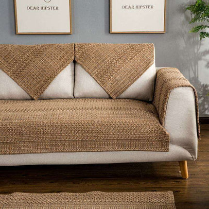 Stylish 3D Cotton Sofa Slipcover Set with Matching Pillowcase and Armrest Towel - Très Elite
