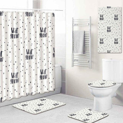 Stylish 5-Piece Bathroom Set with Unique Printed Shower Curtain