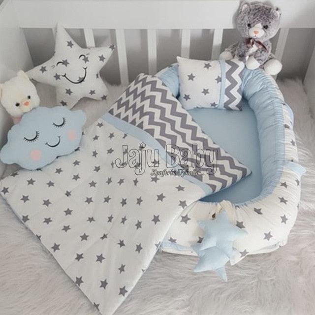 Stylish 5-Piece Unisex Cotton Crib Bedding Set Crafted in Turkey