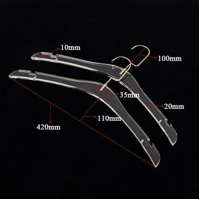 Stylish Acrylic Hanger Set with Attached Hanging Bar for Closet Organization