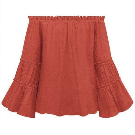 Stylish Asymmetrical Top with Trendy Flare Sleeves - Très Elite