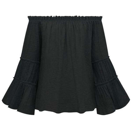 Stylish Asymmetrical Top with Trendy Flare Sleeves - Très Elite