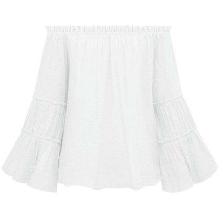 Stylish Asymmetrical Top with Trendy Flare Sleeves - Très Elite