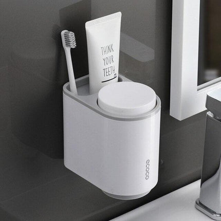 Stylish Bathroom Toothbrush and Toothpaste Holder for a Neat Countertop- Très Elite- Très Elite