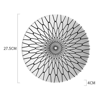 Stylish Black Geometric Dinner Plates - Luxe Dining Essentials for Exquisite Meals..