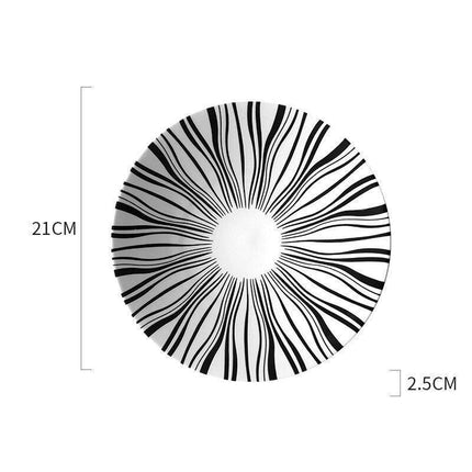 Stylish Black Geometric Dinner Plates - Luxe Dining Essentials for Exquisite Meals..