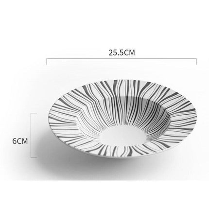 Stylish Black Geometric Dinner Plates - Luxe Dining Essentials for Exquisite Meals..