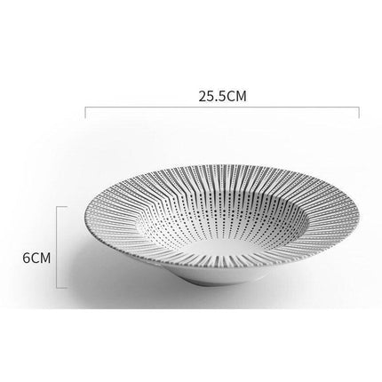 Stylish Black Geometric Dinner Plates - Luxe Dining Essentials for Exquisite Meals..