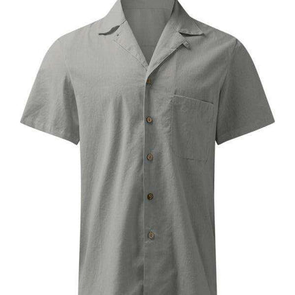 Stylish Comfort: Men's Breathable Linen Lapel Shirt with Unique Self-Design