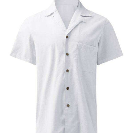 Stylish Comfort: Men's Breathable Linen Lapel Shirt with Unique Self-Design