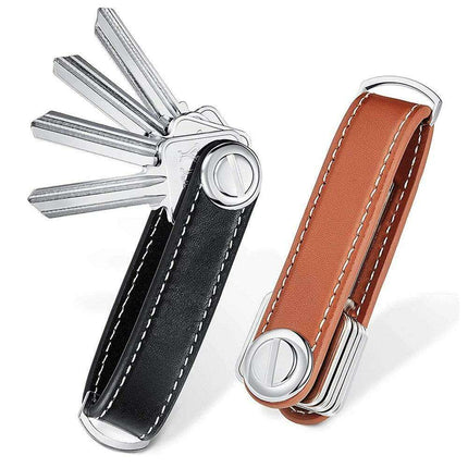 Stylish Cowhide Leather Key Holder with Secure Fastening for 4-16 Keys - Très Elite