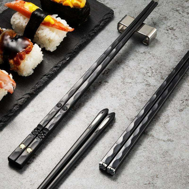 Stylish Eco-Friendly Stainless Steel Sushi Chopsticks Collection - Set of 10