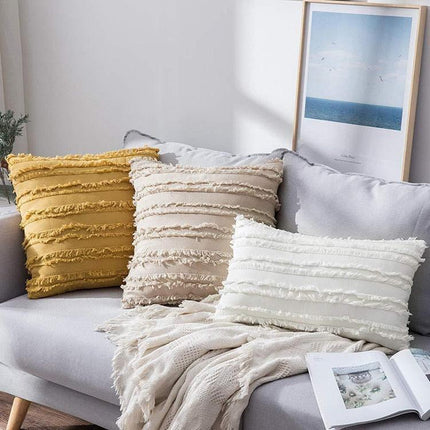 Stylish Embroidered Tassel Pillowcase - Luxurious 45x45cm Square Cushion Cover - Très Elite