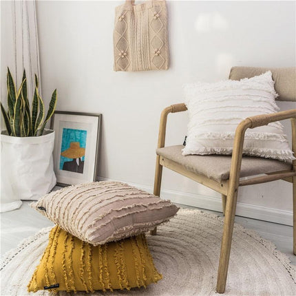 Stylish Embroidered Tassel Pillowcase - Luxurious 45x45cm Square Cushion Cover - Très Elite