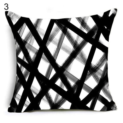 Stylish Geometric Peach Skin Throw Pillow Cover for Modern Interiors - Très Elite