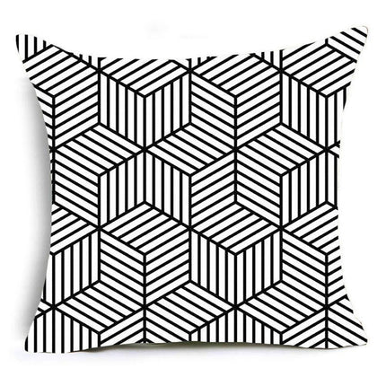 Stylish Geometric Peach Skin Throw Pillow Cover for Modern Interiors - Très Elite