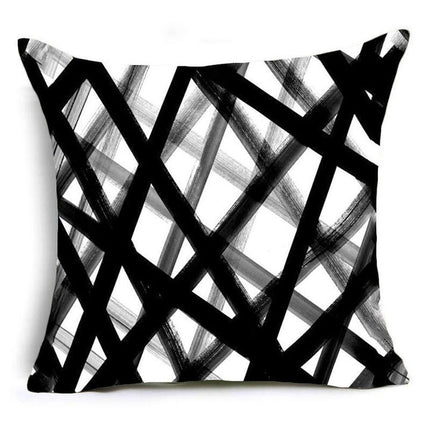Stylish Geometric Peach Skin Throw Pillow Cover for Modern Interiors - Très Elite